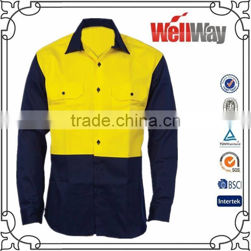 Mens breathable reflective safety work shirts