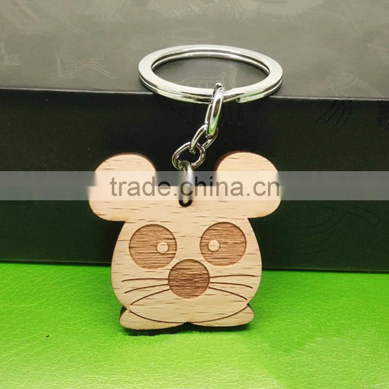 Lovely Rat Wood Keychains China Wholesale Wood Carving Keyring