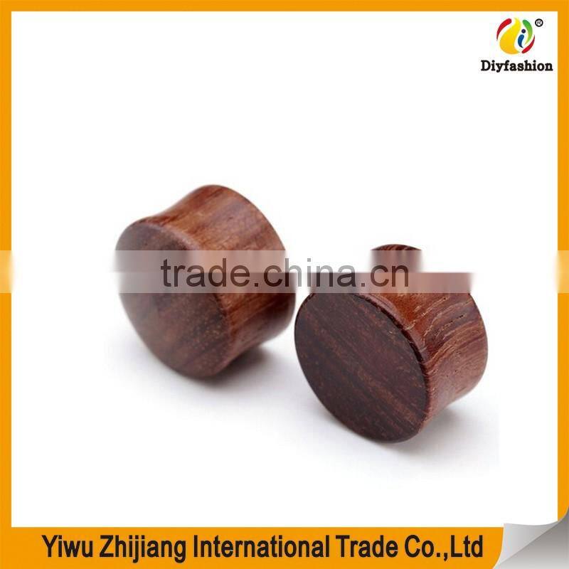 Concave Red Saba Wood Ear Plugs