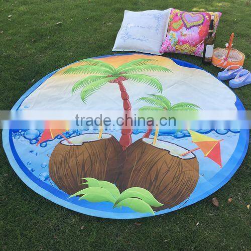 Custom design velour organic beach print towel round with tassels luxury style high quality best price