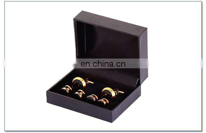 Round enamel cufflinks and studs sets metal studs for clothing