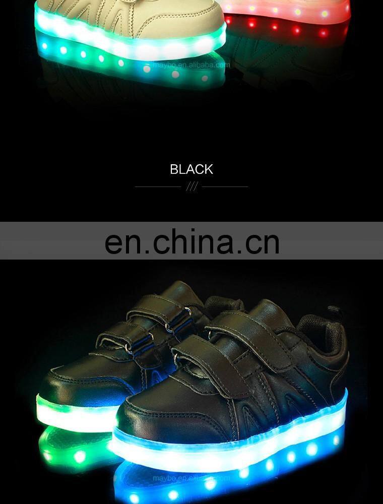 Factory wholesale OEM USB charge Children kids Led shoes sneakers Cool casual shoes for boys girls