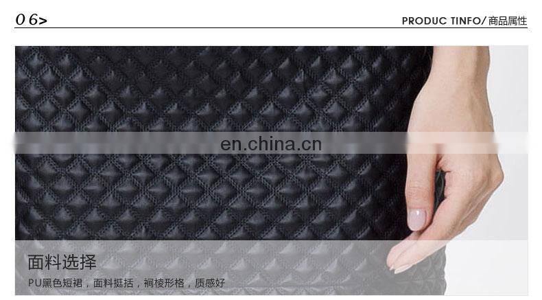 New european simple autumn&winter A-shape pencil bodycon PUleather mini ladies skirts