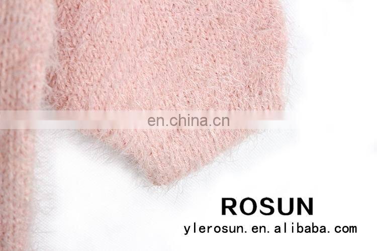 High fashion womens clothing pure color cardigan hand knitted sweater