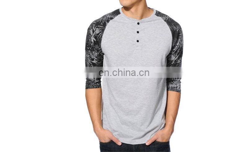 2015 New design Men's raglan 3/4 sleeve baseball t shirt wholesale