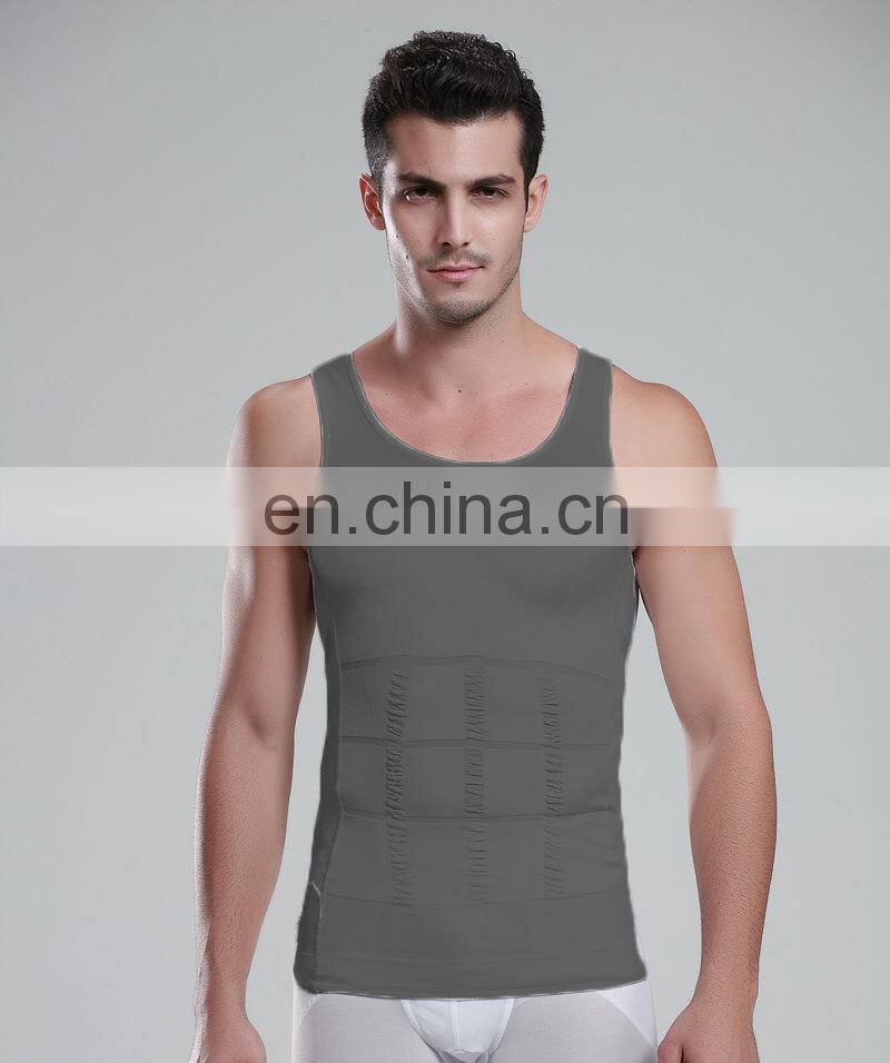 Mens Slimming Body Shaper Vest Shirt Abs Abdomen Slim#MV-01