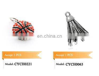 Silver Tone Pink White Enamel Roller Ice Skating Charm Ice Skates Charm Pendant