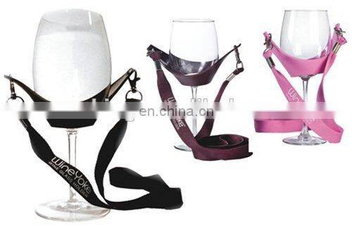 custom hand free wine glass holder polyester printing lanyard
