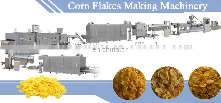 CE Small Scale Breakfast Cereal Machines Corn Flakes Plant Extruding Production Machinery