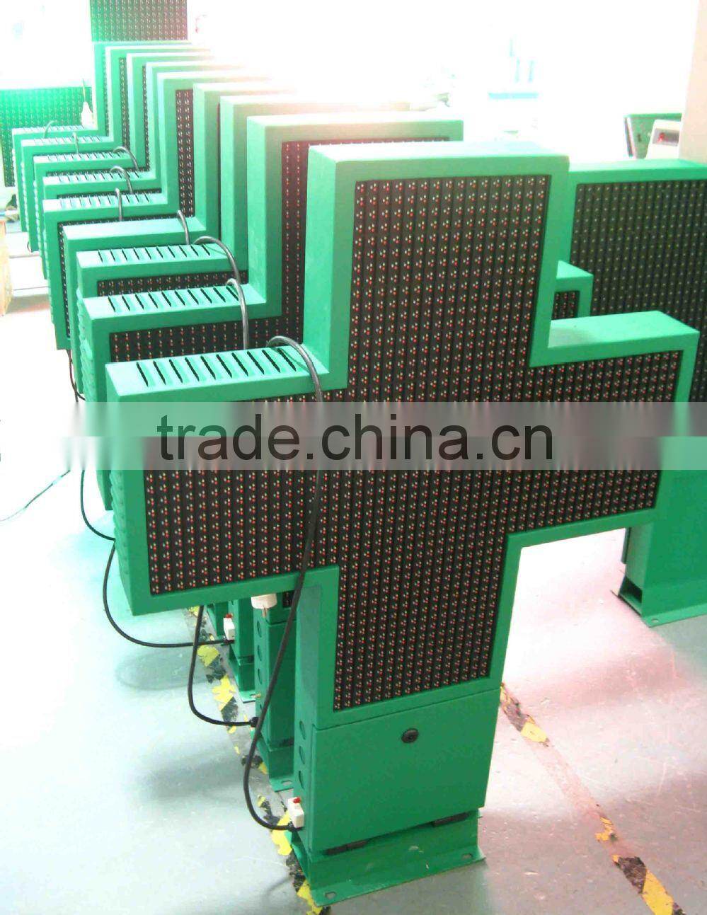320*160mm green led pharmacy cross module/p10 led module price