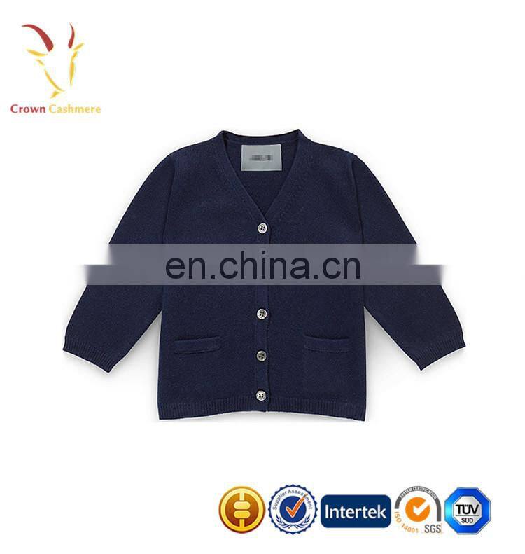 Pure Color Cashmere Kids Knitwear Wool Sweater Cardigan