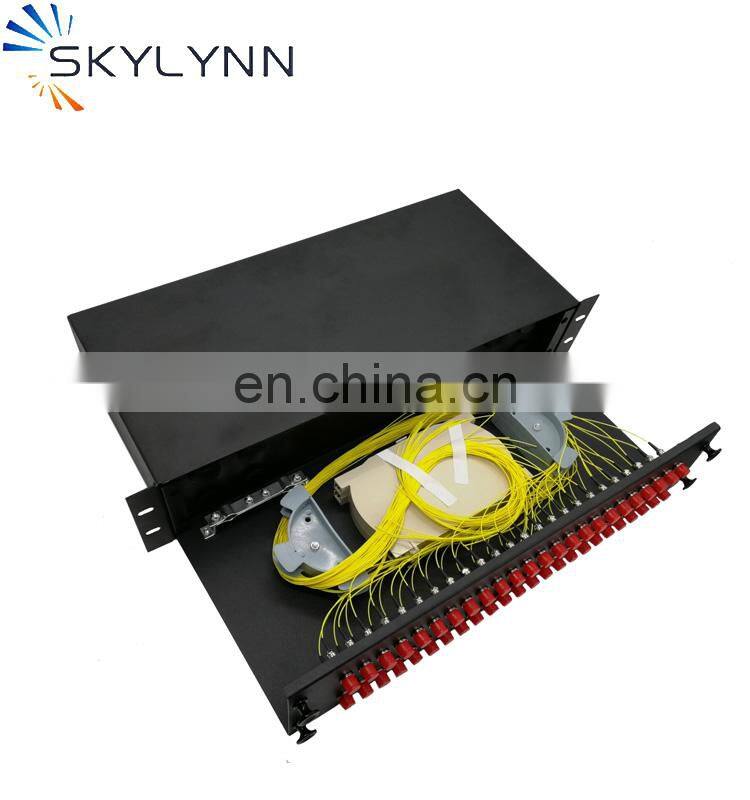 Steel materials lc sc fc st 2U 48 port fiber optic patch panel/diatribution frame