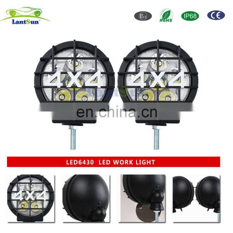 LED6430 Lantsun Led lighting 6.2 inch factory supplies Aluminum Alloy LED work light 10-30V 30W/1PC IP68 led lamp spot