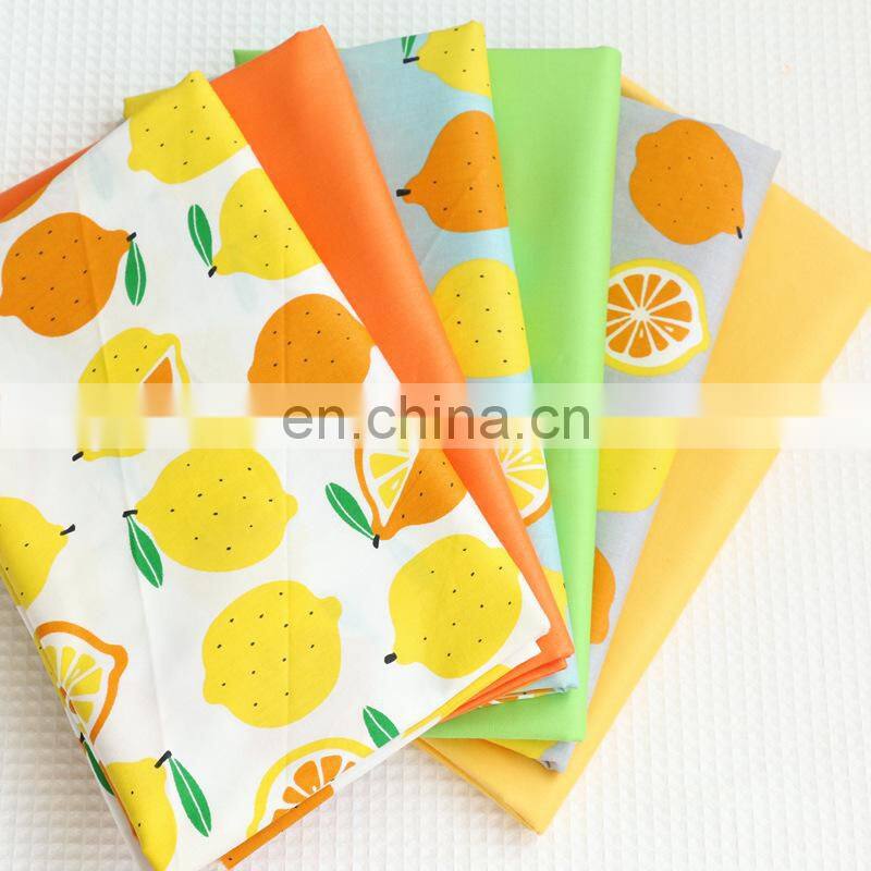 wholesale Cotton cartoon fruit lemon printed fabric Kindergarten baby cotton twill fabric manual patchwork farbic