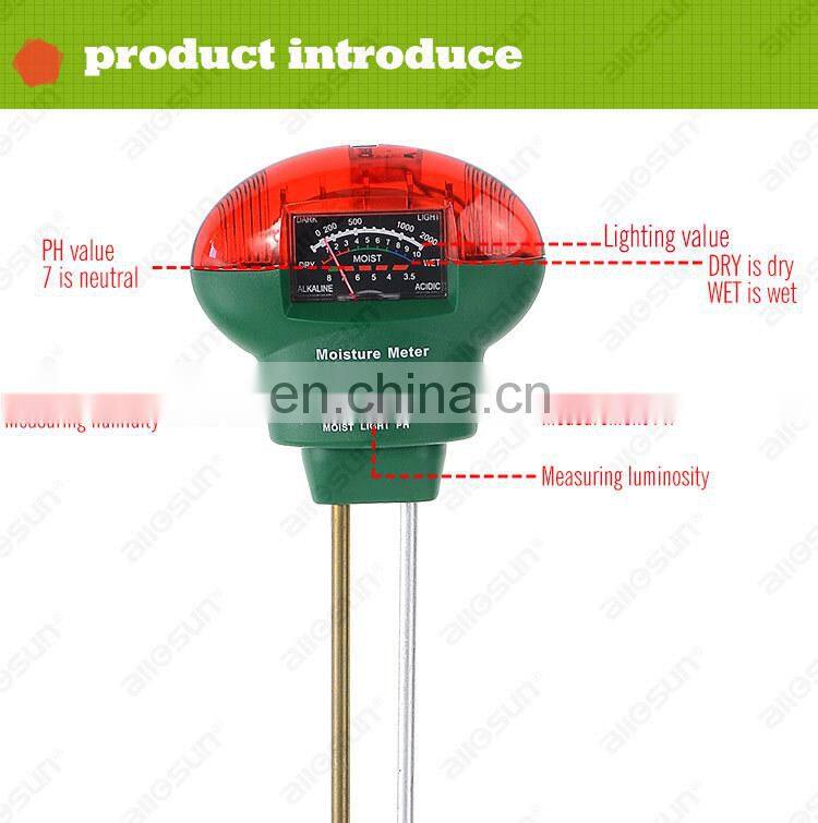 Analog 3-in-1 Moisture Meter Garden Tools with Light Soil Analog PH Meter Test Function Farming All Sun ETP303