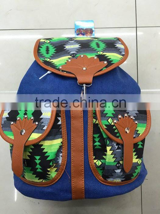Flower image printed China school bag backpacks