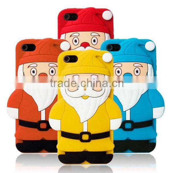Hot Selling Soft 3d Silicone Case for IPhone 5s with Father Chirstmas