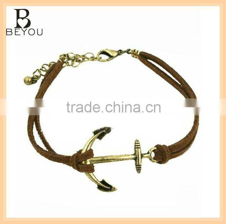hot bracelet anchor bracelet rudder bracelet leather bracelet