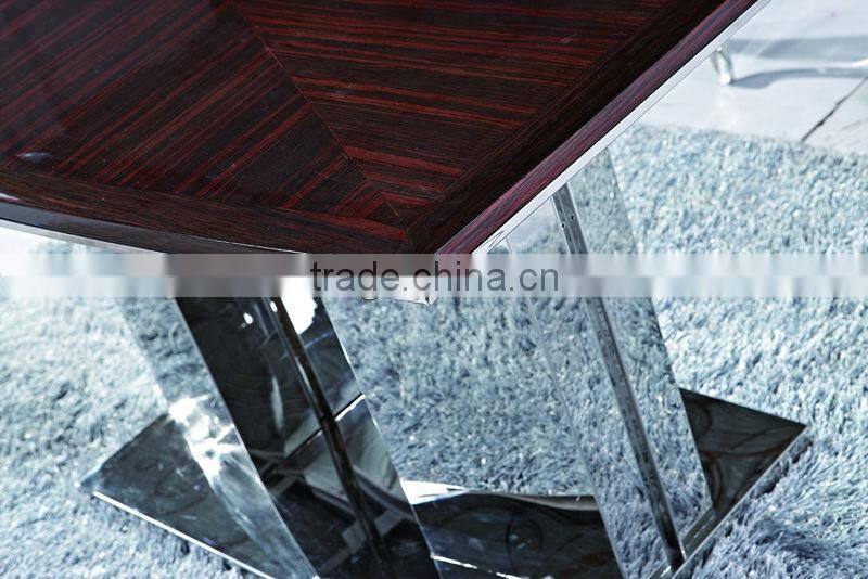 Modern stainless steel dining table