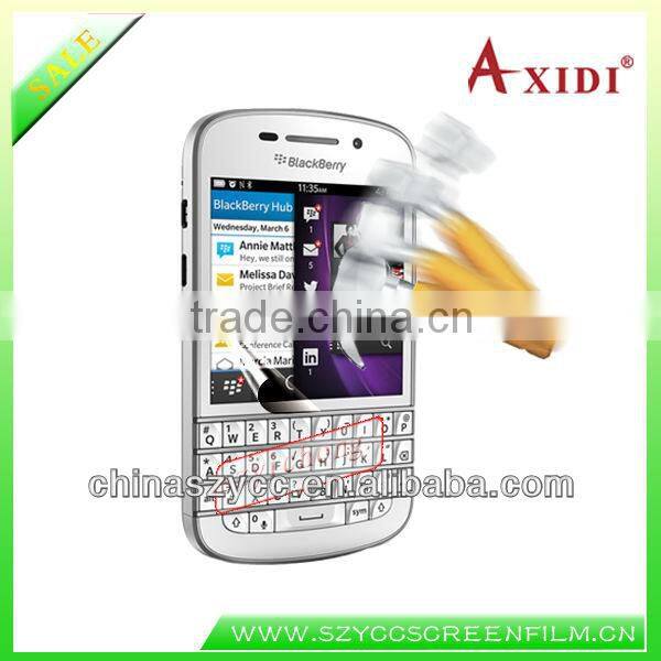 Fashion Blackberry Stickers Factory Supply New Products 2013 Anti-explosive Screen Protective Film For Blackberry Q10