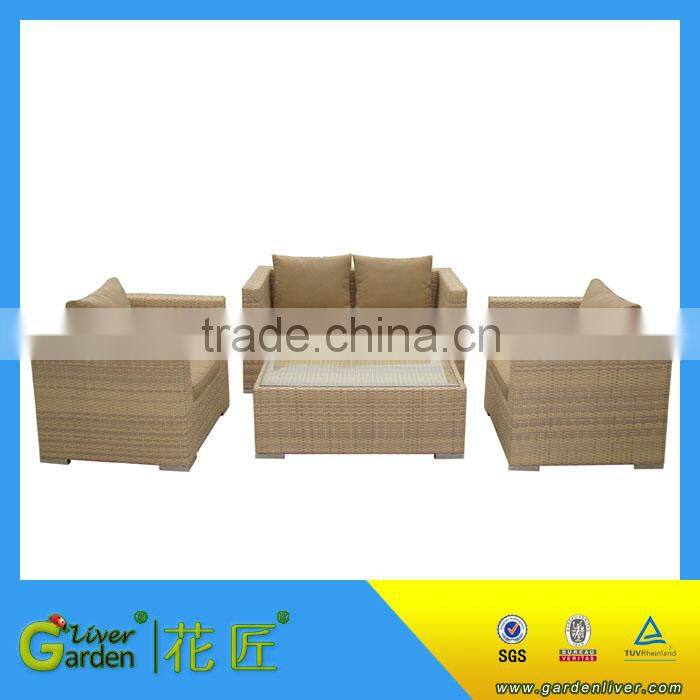 simple popular modern furniture poly rattan sofa set