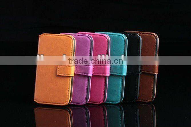 Good Design Nice Outlook Wallet Type Sheepskin Leather Case for Galaxy S3 i9300