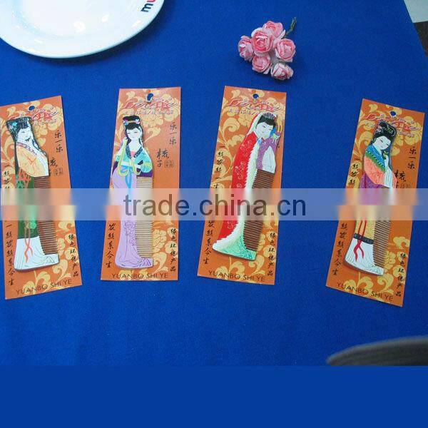 Novelty Chinese Artistic traditional craft Chinese beauty girls Figure design wooden hair comb