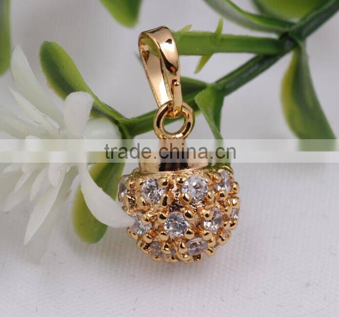 Latest Charm Fashion Gold Ball CZ Necklace Pendant Jewelry