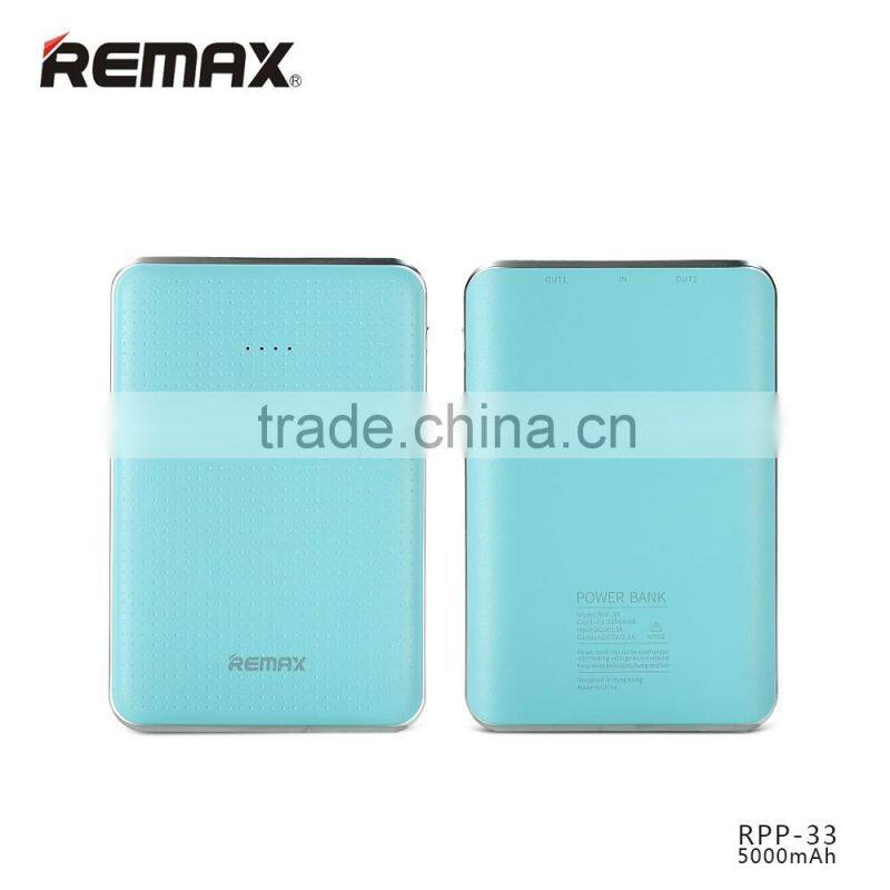Remax Tiger Series RPP-33 5000mah Power Charger For iPhone SE Dual USB Input Port Polymer Power Bank For Samsung S5 S6 TB-0388