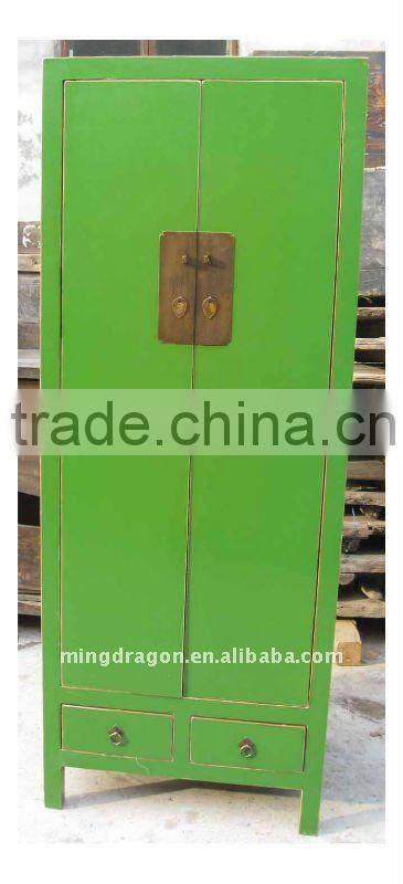 Chinese Antique Cyan Wardrobe / Wedding Cabinet