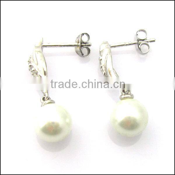 big pearl silver jewelry earring