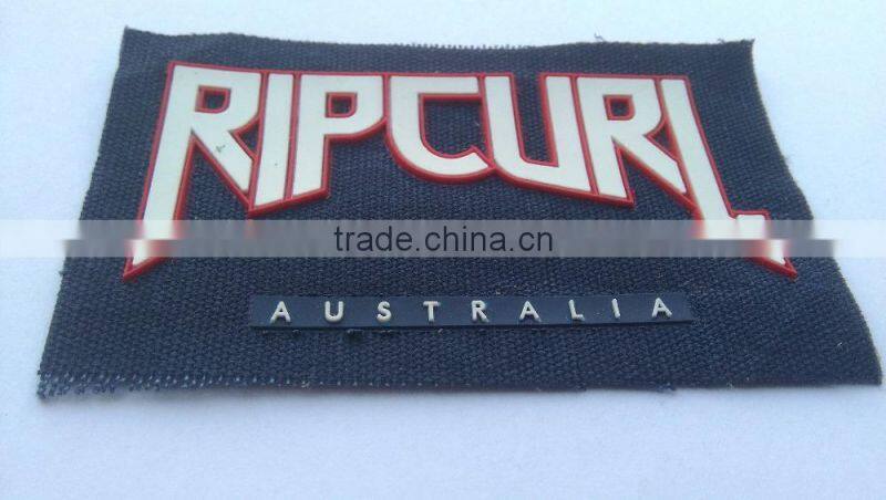 custom new style cotton back rubber label for garment