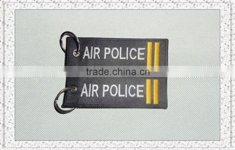 embroidery/woven key ring for flight