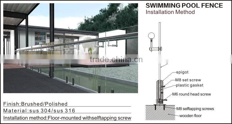 interior frameless glass railing/clamp for glass railings