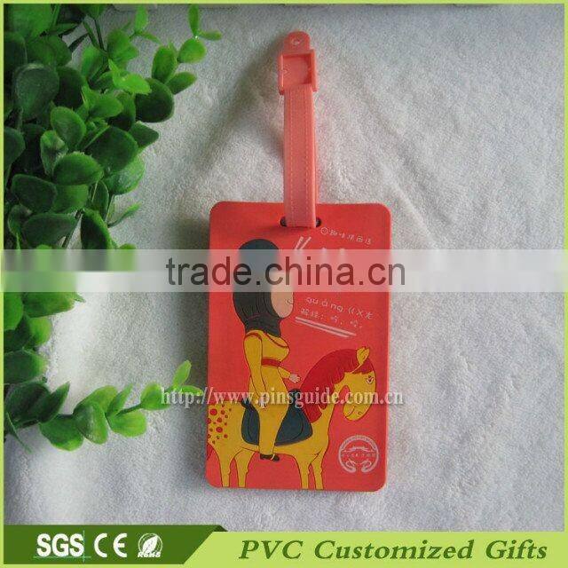 Professional bulk custom design soft pvc luggage tag
