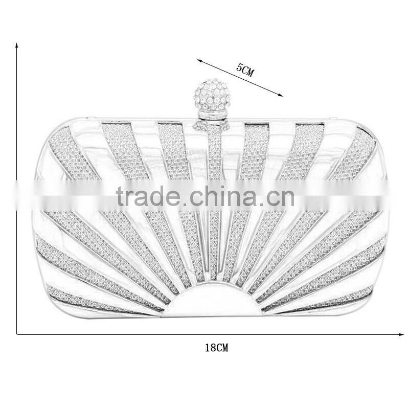 Gold Clutch Bags Sun Style Luxury Metallic Evening Bag Woman Party Clutches Elegant Bridesmaid Handbag Shell Stripe Purse