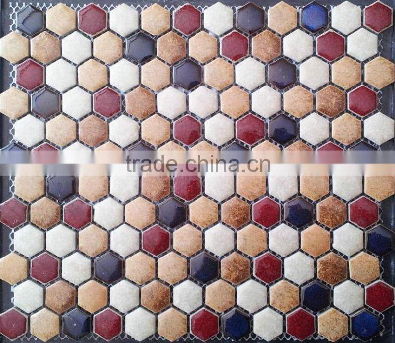 nice design blue white hexagon mosaic kiln
