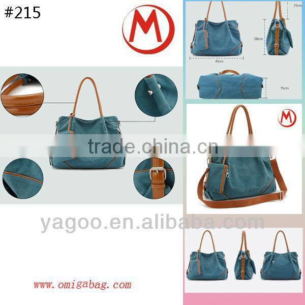 popular canvas material lady shoulder tote bag cross body bag