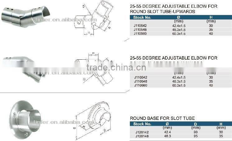 Stainless steel slot tube fittings, slot tube connector, channel tube fittings