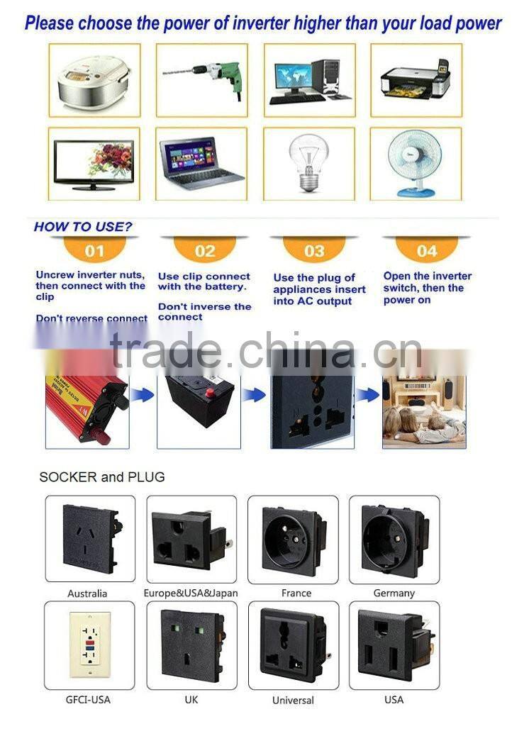 China supplier Full power hot sales 600w solar Inverter dc inverter 600w inverter Euro plug