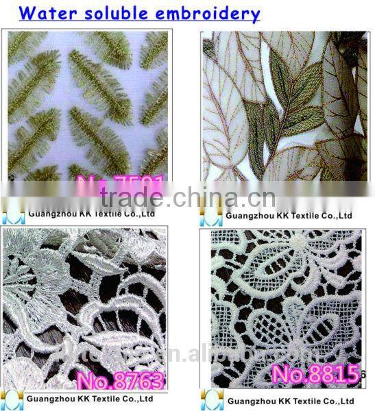 2014 Hottest embroidery fabric #8797 little flower white lace flower girl dress