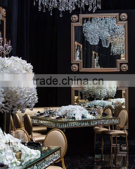 glass top banquet table crystal chandelier pendant wedding table