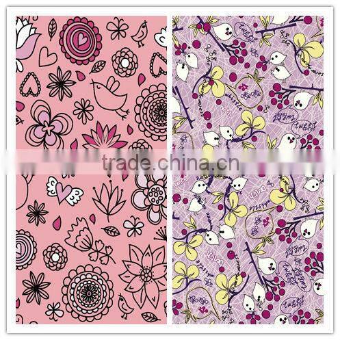 hot selling polyester fabric/mini matt flower printed fabric for table cloth