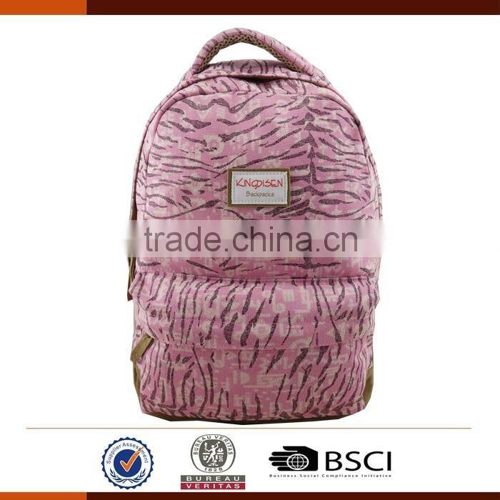 Canvas Quilted Leisure Backpack for College Girls with Laptop Compartment