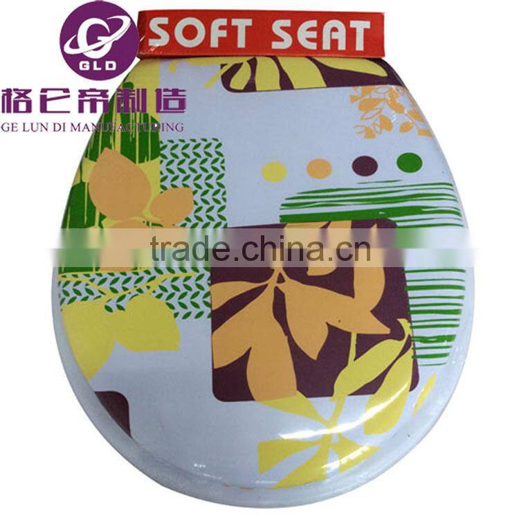 GLD Factory Adult printing pvc soft toilet seat cover with padding
