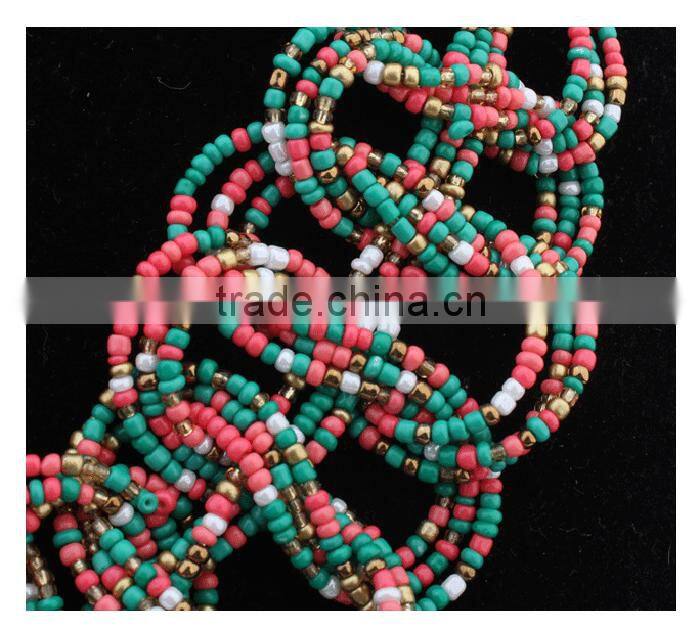 Fashion accessories for women braided bohemian beads necklace