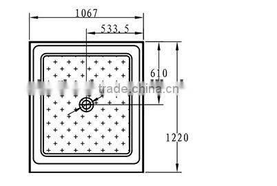 North America AUS market UPC/cUPC certified tile flange shower base, portable shower tray, 3 side aclove tile flange shower base