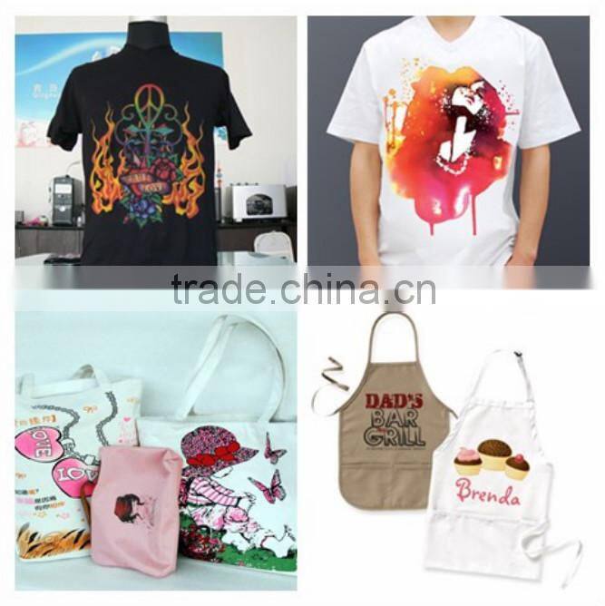 discharge ink 8 color high speed A3 Size Flatbed T-shirt Printer for sale