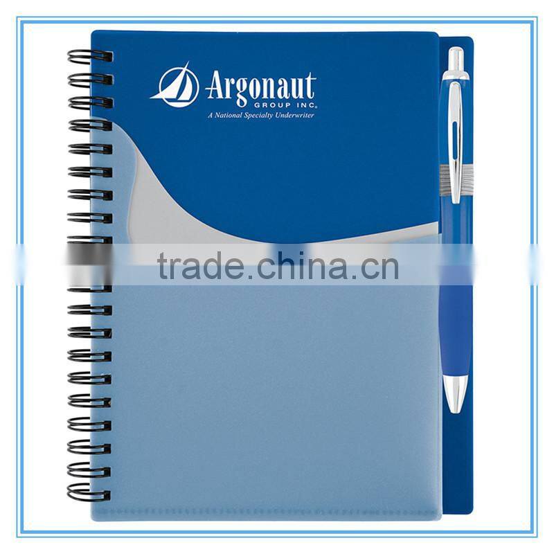 PP spiral notebook with pen loop