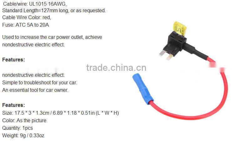 Frankever micro blade low-profile fuse adapter tap dual circuit adapter holder